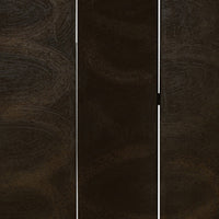 Foldable 3 Panel Canvas Room Divider with Swirl Details, Dark Brown - BM26687