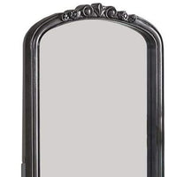 3 Piece Vanity Set with Carved Mirror and Turned Legs, Gray - BM268886