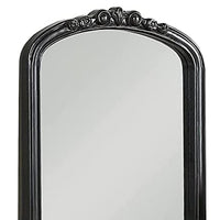 3 Piece Vanity Set with Carved Mirror and Turned Legs, Black - BM268888