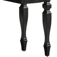 3 Piece Vanity Set with Carved Mirror and Turned Legs, Black - BM268888