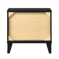 Nightstand with 2 Drawers and Metal Trim, Black - BM268898