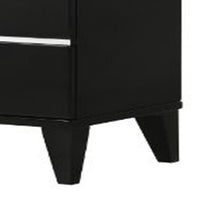 Nightstand with 2 Drawers and Metal Trim, Black - BM268898