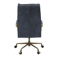 Office Chair with Leatherette Seat and Tufted Details, Gray - BM268940