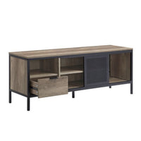 TV Stand with 1 Drawer and Open Compartments, Brown and Black - BM268975