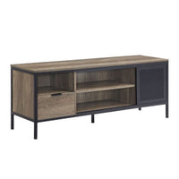 TV Stand with 1 Drawer and Open Compartments, Brown and Black - BM268975