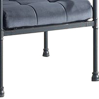 Accent Chair with Tufted Velvet Seat and Metal Frame, Gray - BM268984