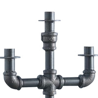 Candleholder with Metal Water Pipe Body, Black - BM268987