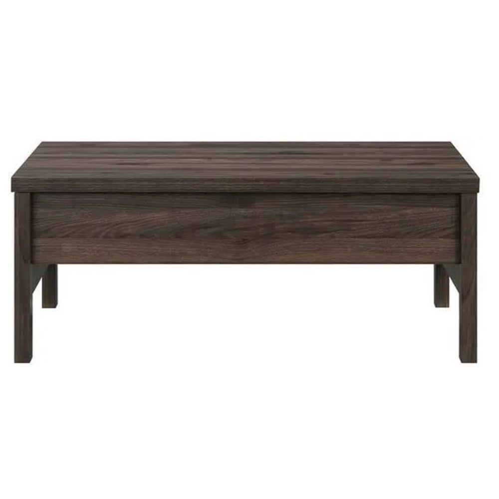 Coffee Table with Lift Top Storage and Cross Side Panel, Brown - BM268995