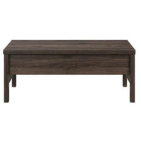 Coffee Table with Lift Top Storage and Cross Side Panel, Brown - BM268995