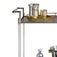 2 Tier Serving Cart with Acrylic and Metal Frame, Brass - BM269070