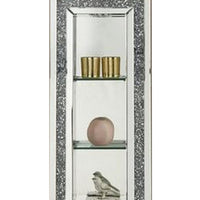 Grandfather Clock with 4 Compartments and Mirror Frame, Silver - BM269092