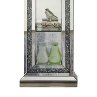 Grandfather Clock with 4 Compartments and Mirror Frame, Silver - BM269092
