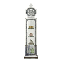 Grandfather Clock with 4 Compartments and Mirror Frame, Silver - BM269092