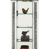 Grandfather Clock with 1 Drawer and Mirror Frame, Silver - BM269094