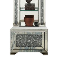 Grandfather Clock with 1 Drawer and Mirror Frame, Silver - BM269094