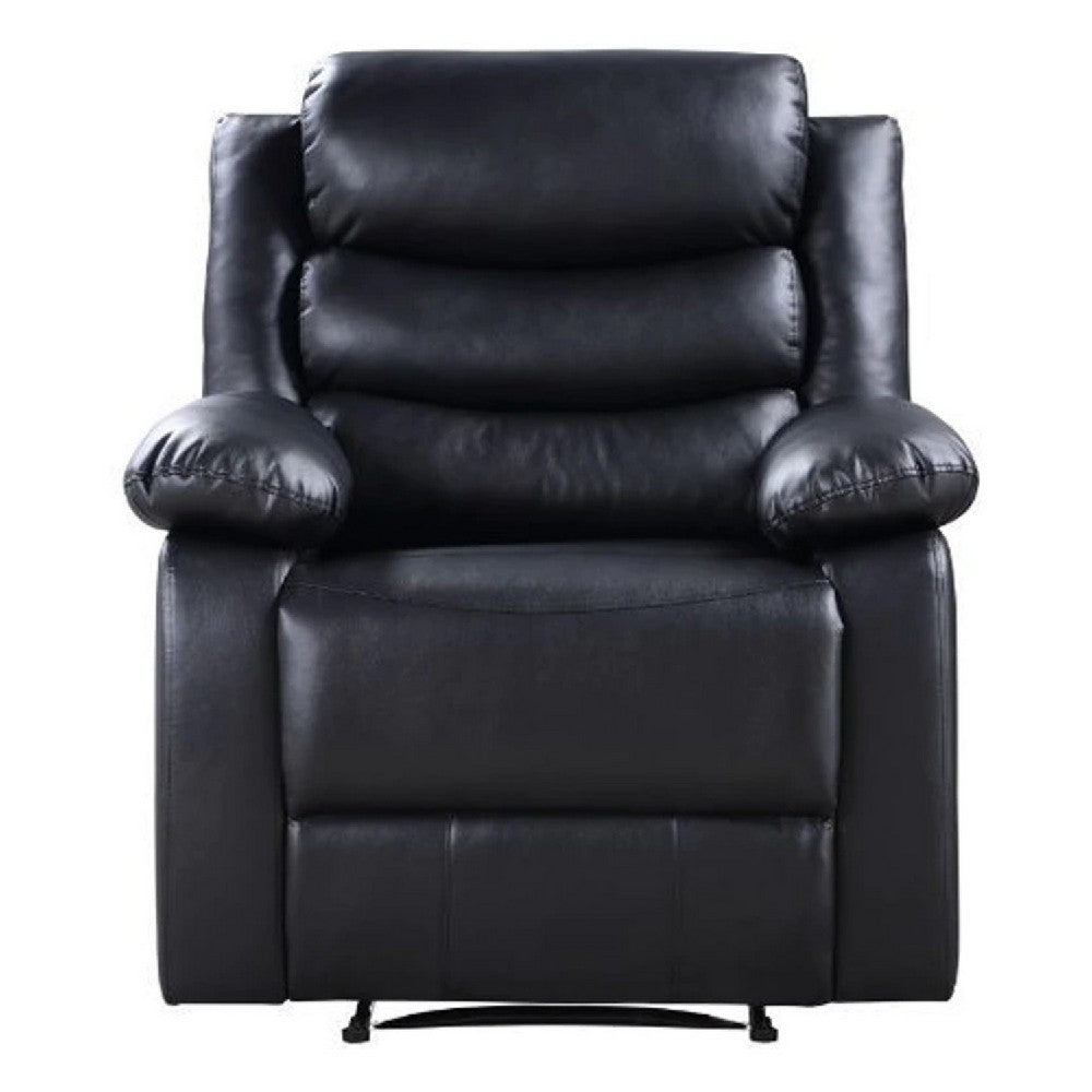 Power Recliner with Pocket Coil Seating and Pillow Top Arms, Black - BM269194