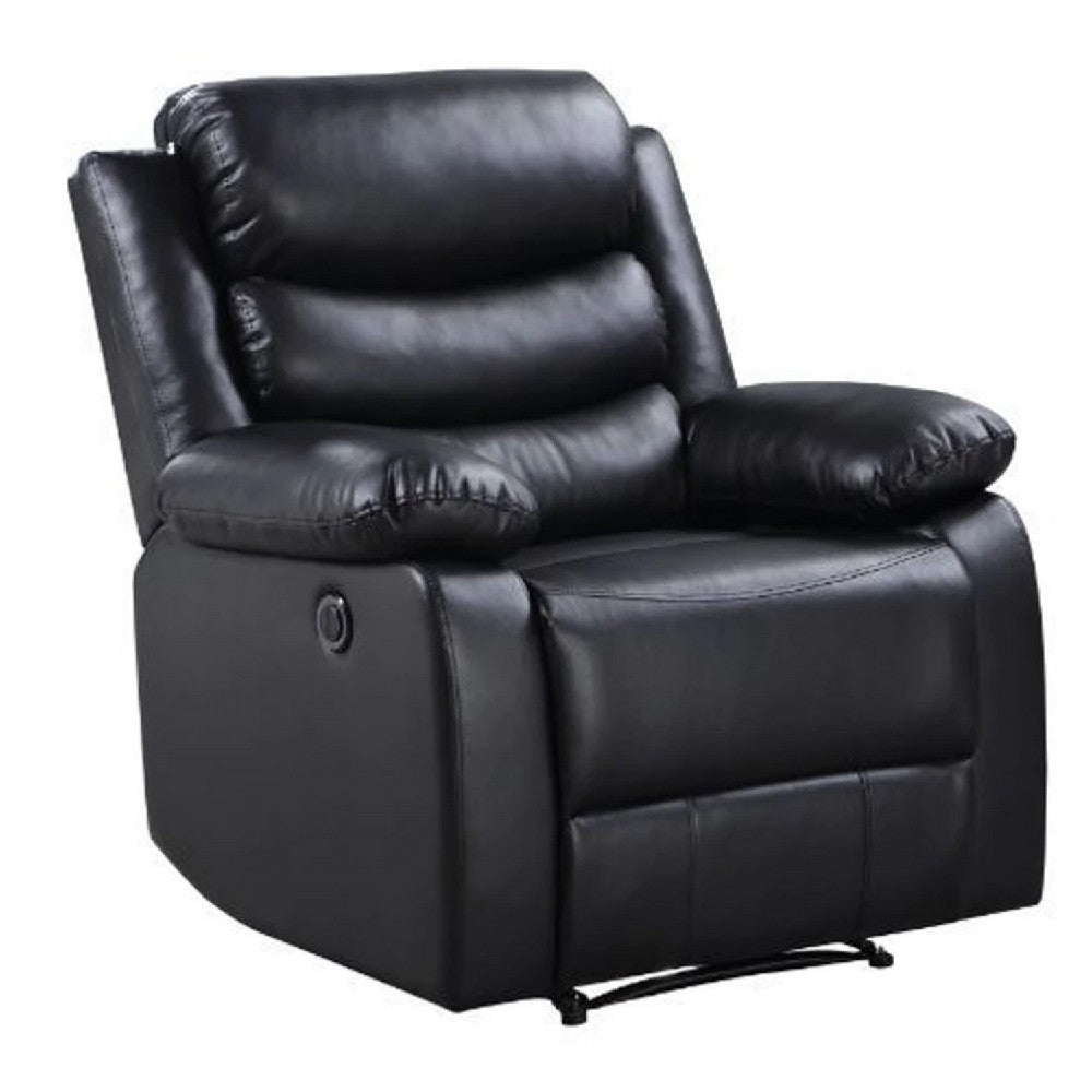 Power Recliner with Pocket Coil Seating and Pillow Top Arms, Black - BM269194