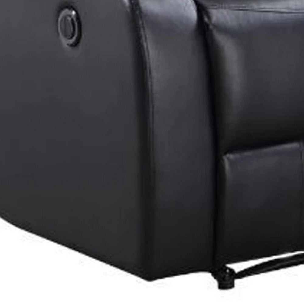Power Recliner with Pocket Coil Seating and Pillow Top Arms, Black - BM269194