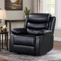 Power Recliner with Pocket Coil Seating and Pillow Top Arms, Black - BM269194