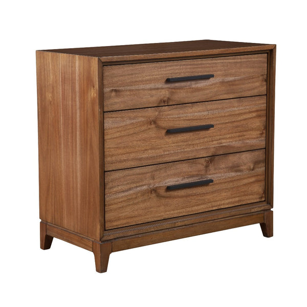 Chest with 3 Drawers and Wooden Frame, Brown - BM269323