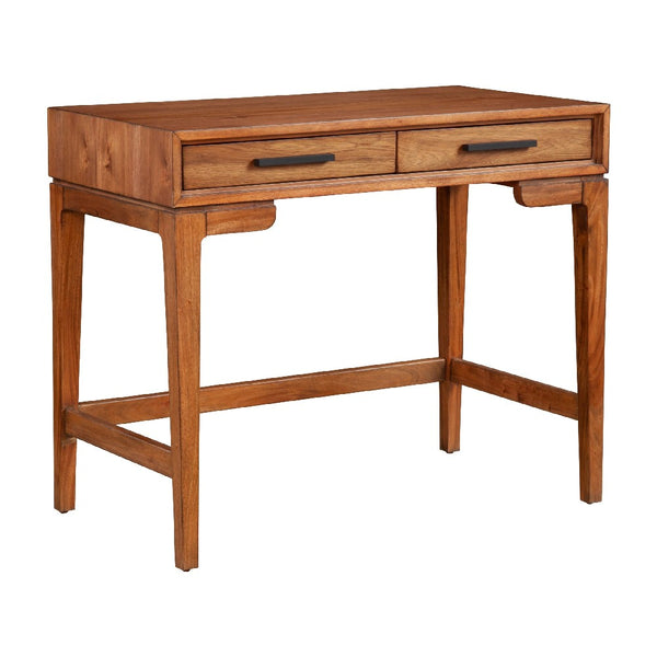 Writing Desk with 2 Drawers and Wooden Frame, Brown - BM269327