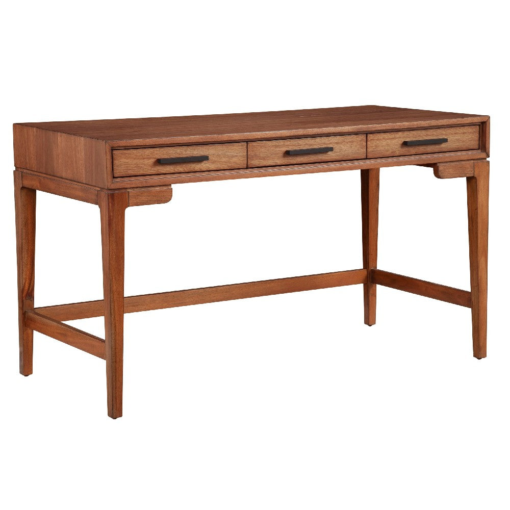 Writing Desk with 3 Drawers and Wooden Frame, Brown - BM269328