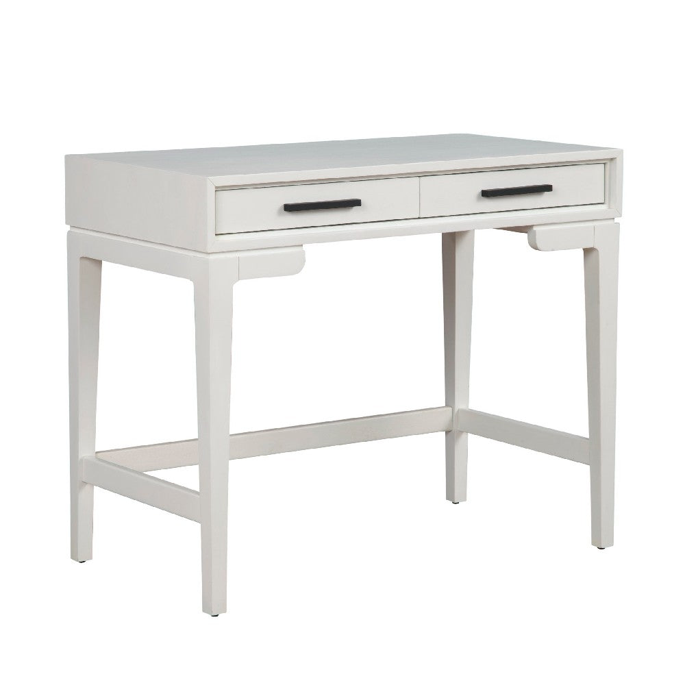 Writing Desk with 2 Drawers and Wooden Frame, Off White - BM269335