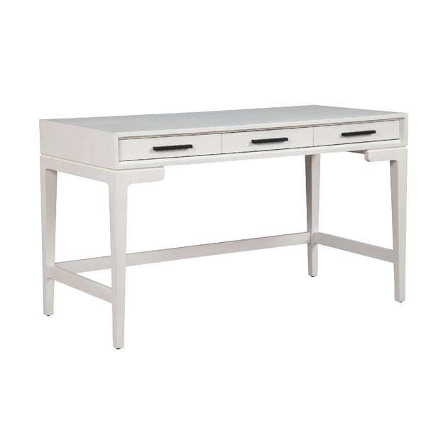 Writing Desk with 3 Drawers and Wooden Frame, Off White - BM269336