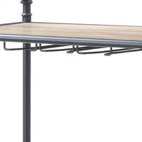 Wine Bottle Rack with 2 Tier Shelves and Metal Frame, Gray - BM269552