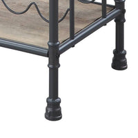 Wine Bottle Rack with 2 Tier Shelves and Metal Frame, Gray - BM269552