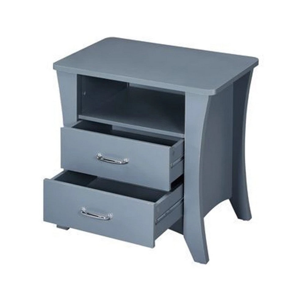 Accent Table with 2 Drawers and Open Compartment, Gray - BM269583