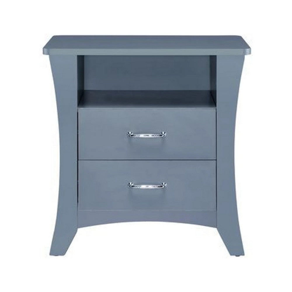 Accent Table with 2 Drawers and Open Compartment, Gray - BM269583