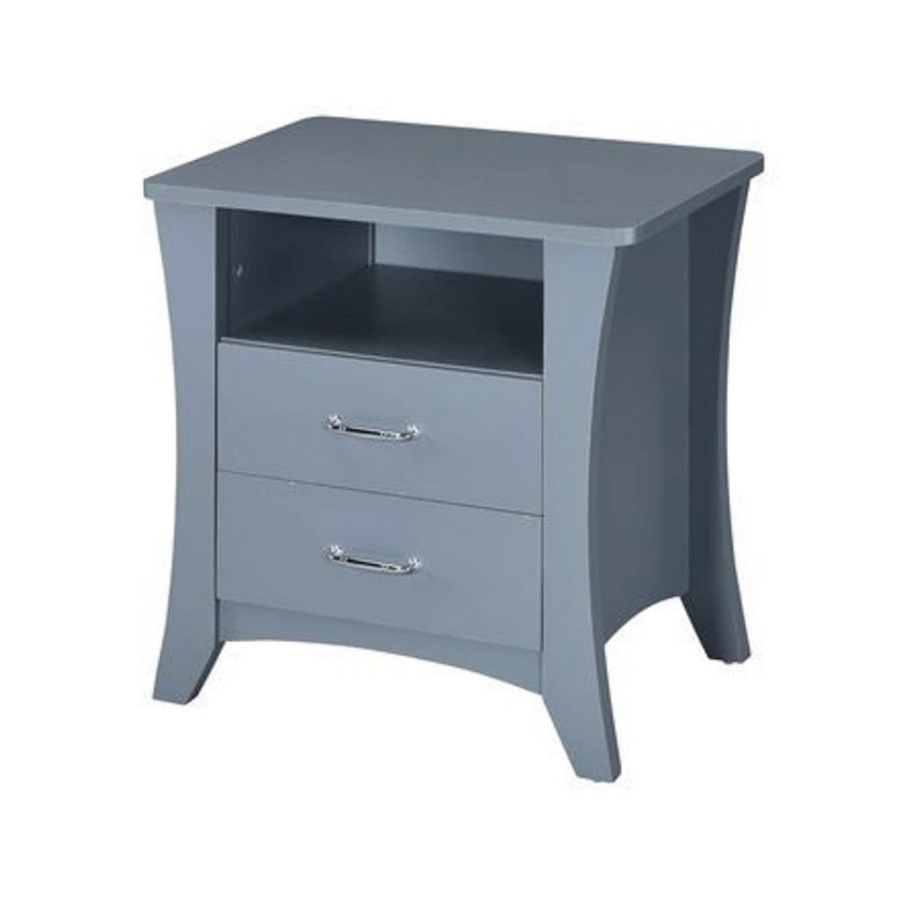 Accent Table with 2 Drawers and Open Compartment, Gray - BM269583
