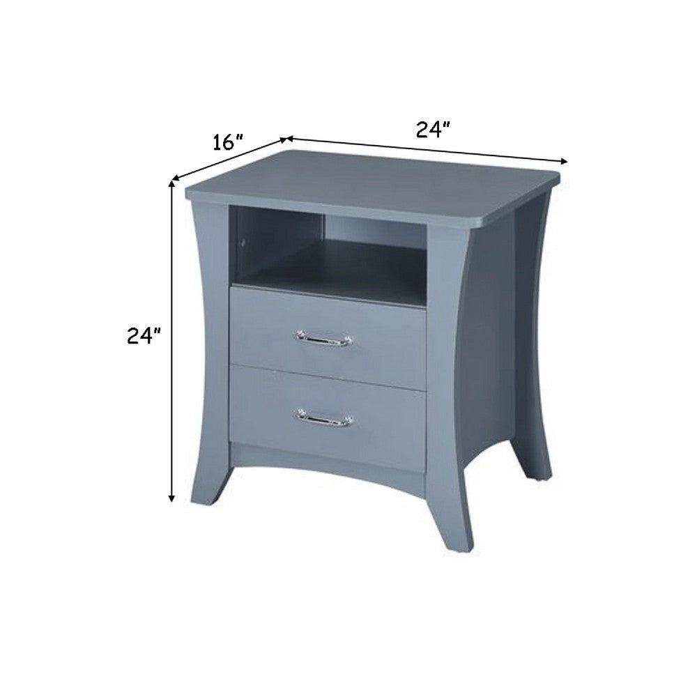 Accent Table with 2 Drawers and Open Compartment, Gray - BM269583