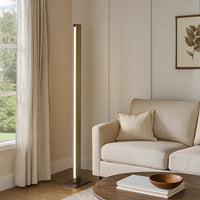 61 Inch Wood Floor Lamp Dimming LED Column, Brown - BM271958