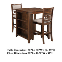 Gary 3 Piece Counter Table Set, Cherry Brown - BM272091