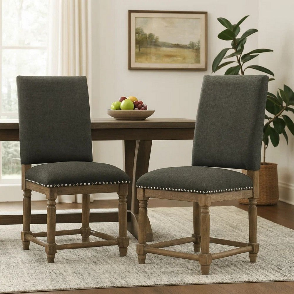 Kate 40 Inch Wooden Counter Height Chair with Velvet Seat, Set of 2, Black - BM272107