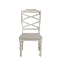 Katherine 38 Inch Side Chair with Fabric Seat, Set of 2, White - BM272123