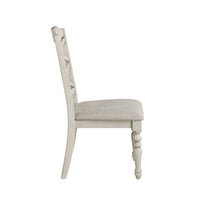 Katherine 38 Inch Side Chair with Fabric Seat, Set of 2, White - BM272123