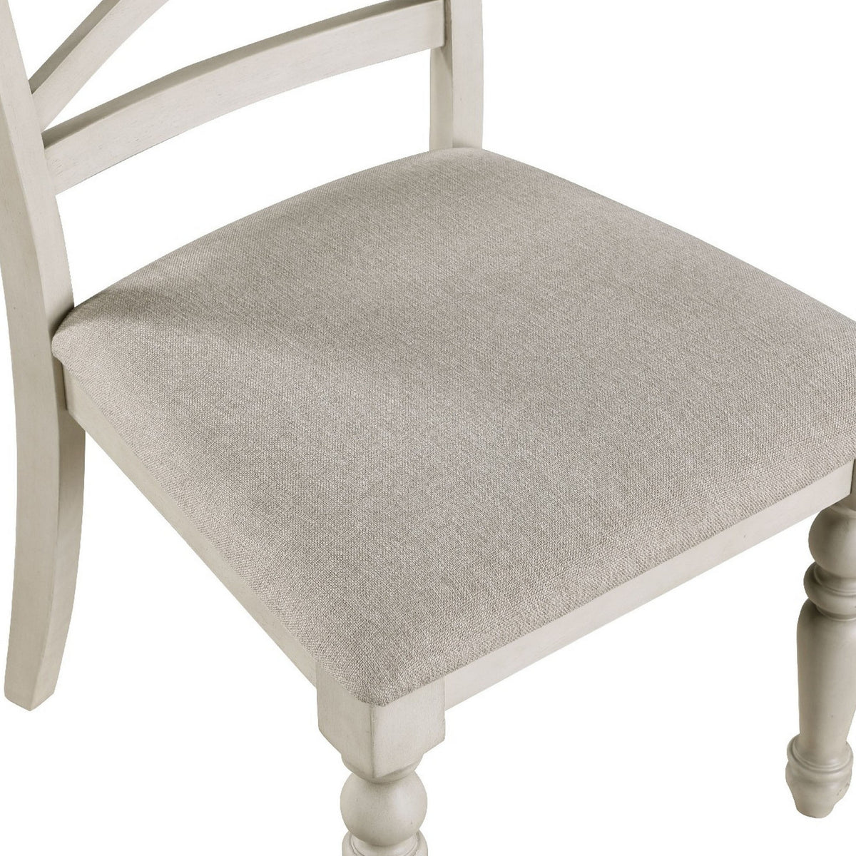 Katherine 38 Inch Side Chair with Fabric Seat, Set of 2, White - BM272123