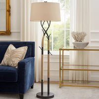 60 Inch Metal Tree Branch Base Floor Lamp, Dimmer, Black - BM272216
