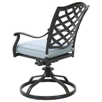 Wynn Outdoor Metal Dining Swivel Chair, Set of 2, Light Blue - BM272235