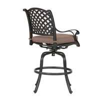49 Inch Zoe Swivel Outdoor Bar Stool, Set of 2, Black and Brown - BM272439