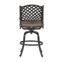 49 Inch Zoe Swivel Outdoor Bar Stool, Set of 2, Black and Brown - BM272439