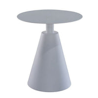 22 Inch Outdoor, Aluminum Side Table with Cone Shaped Base, White - BM272452