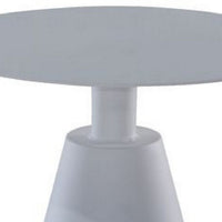 22 Inch Outdoor, Aluminum Side Table with Cone Shaped Base, White - BM272452
