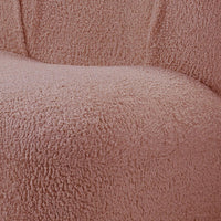 27 Inch Teddy Sherpa Fabric Curved Accent Chair, Swivel Function, Pink - BM273228