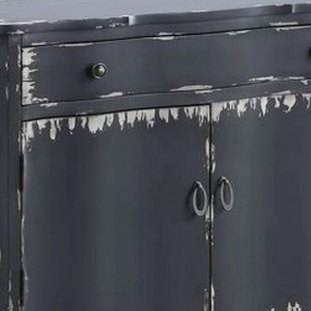 36 Inch 2 Door Console Sideboard Cabinet, Shelf, Drawer, Antique Gray - BM273244