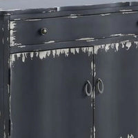 36 Inch 2 Door Console Sideboard Cabinet, Shelf, Drawer, Antique Gray - BM273244