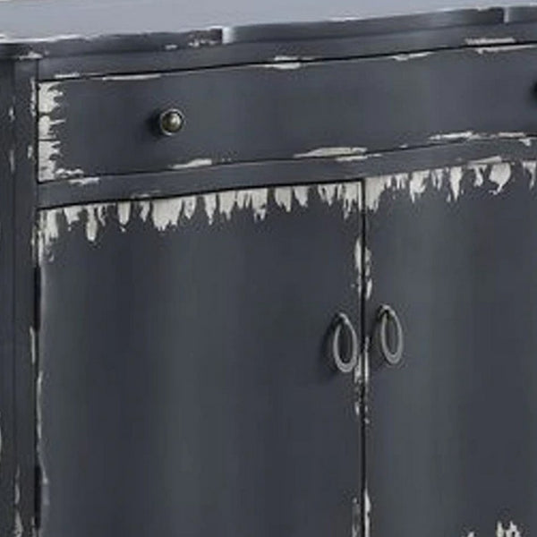 36 Inch 2 Door Console Sideboard Cabinet, Shelf, Drawer, Antique Gray - BM273244